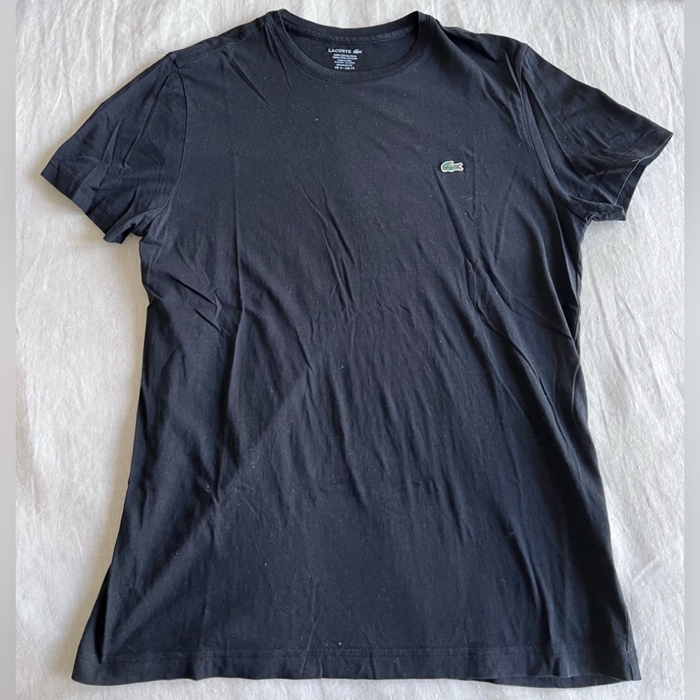 Lacoste Black Cotton T-Shirt